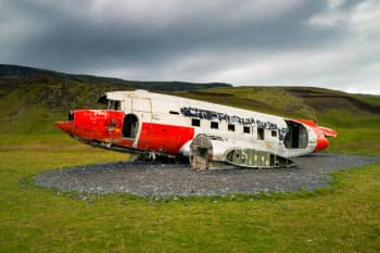 L'épave de l'avion DC3 de Eyvindarholt
